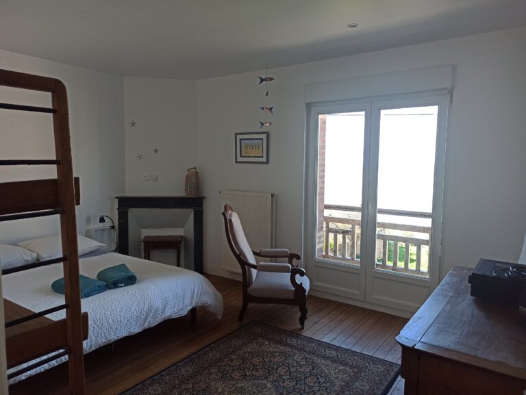 Conciergerie - Ln Services - Ault - Baie de Somme - 18 Chambre 1er étage grand lit double avec vue mer avec balcon